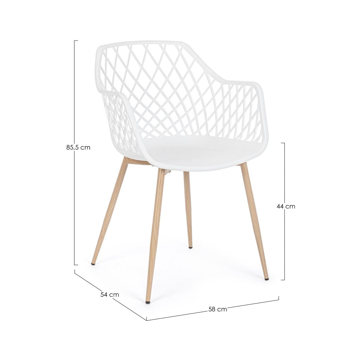 Scaun dining alb din polipropilena si metal Optik Bizzotto