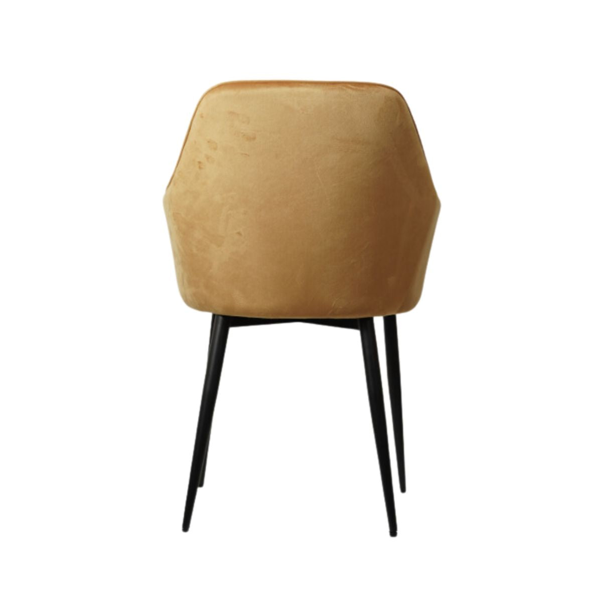 Scaun dining, ocru, tapiserie catifea si cadru metalic, fix, 60x84x61 cm