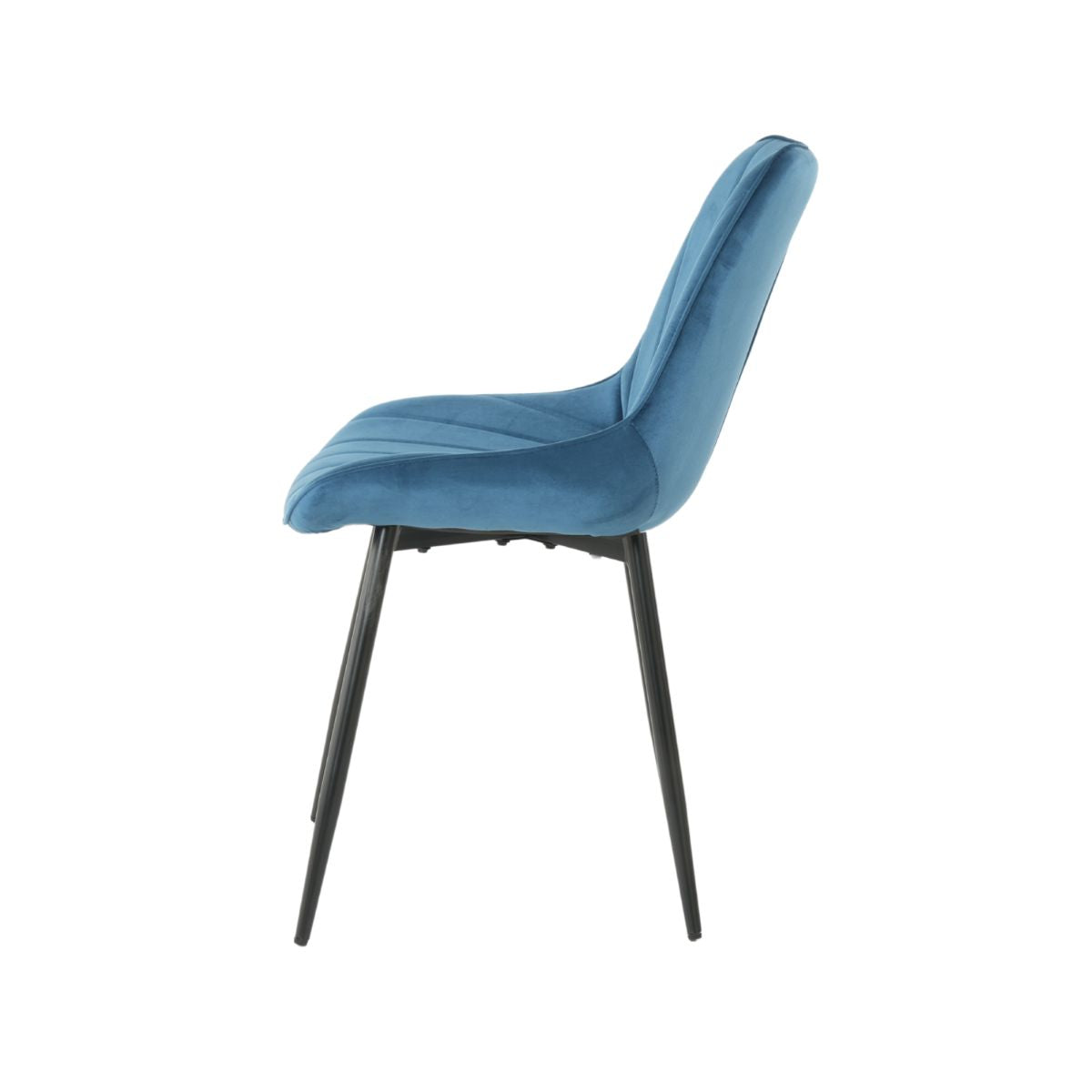 Pachet 3+1 Scaun dining albastru cu cadru metalic fix si sezut textil Lisse A866 HARO