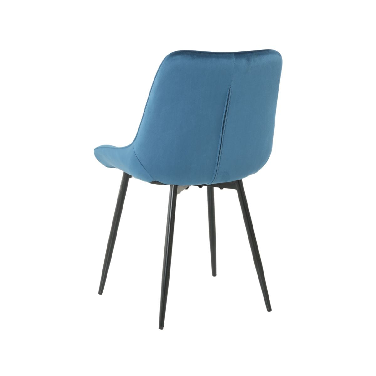 Pachet 3+1 Scaun dining albastru cu cadru metalic fix si sezut textil Lisse A866 HARO