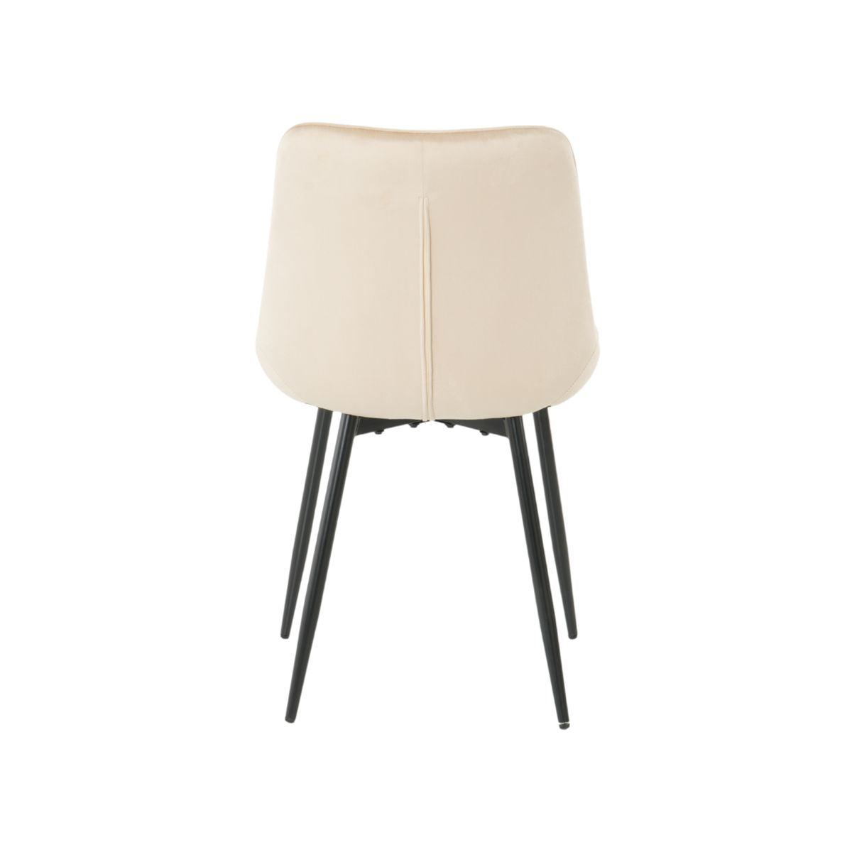 Scaun dining bej cu cadru metalic fix si sezut textil, 60x60x80 cm, Lisse A866 HARO