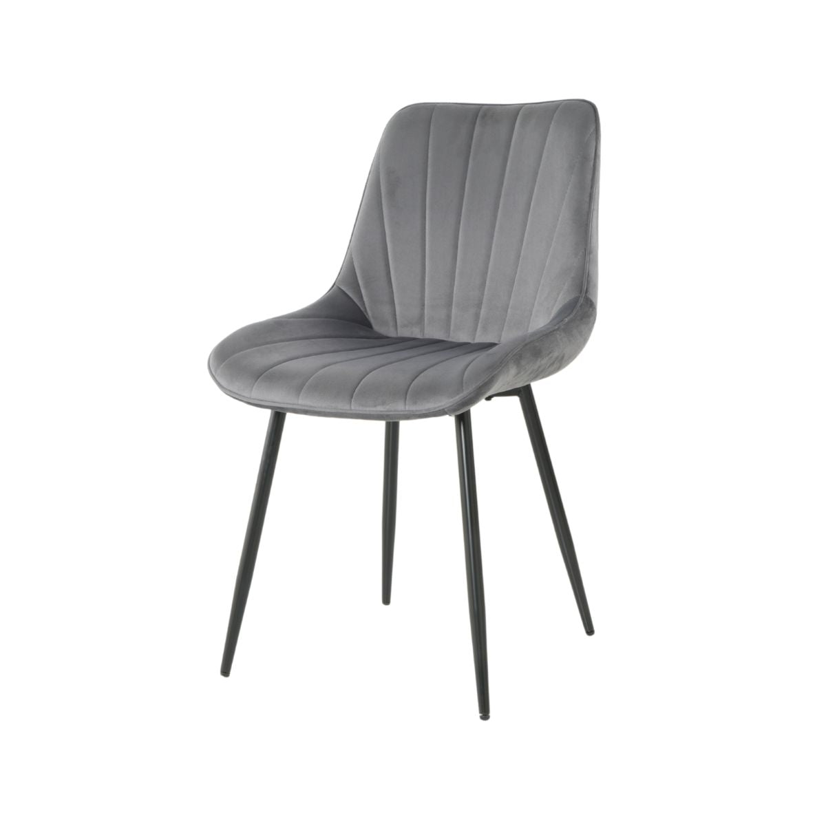 Scaun dining gri cu cadru metalic fix si sezut textil, 60x60x80 cm, Lisse A866 HARO, 1, hectarul.ro
