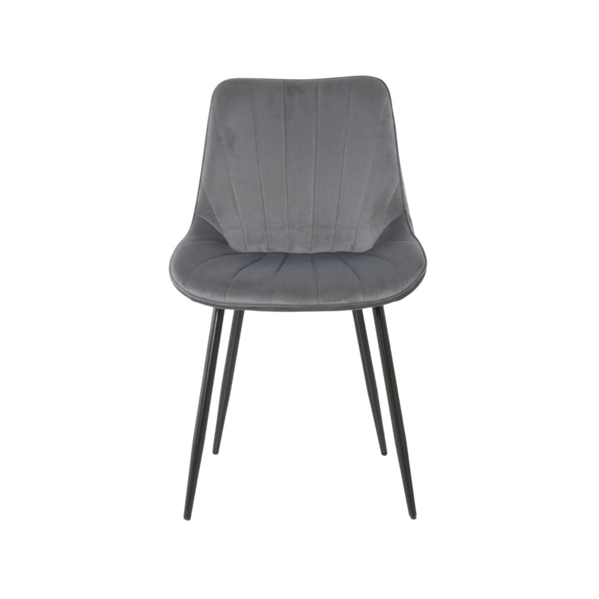 Scaun dining gri cu cadru metalic fix si sezut textil, 60x60x80 cm, Lisse A866 HARO