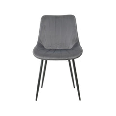 Scaun dining gri cu cadru metalic fix si sezut textil, 60x60x80 cm, Lisse A866 HARO