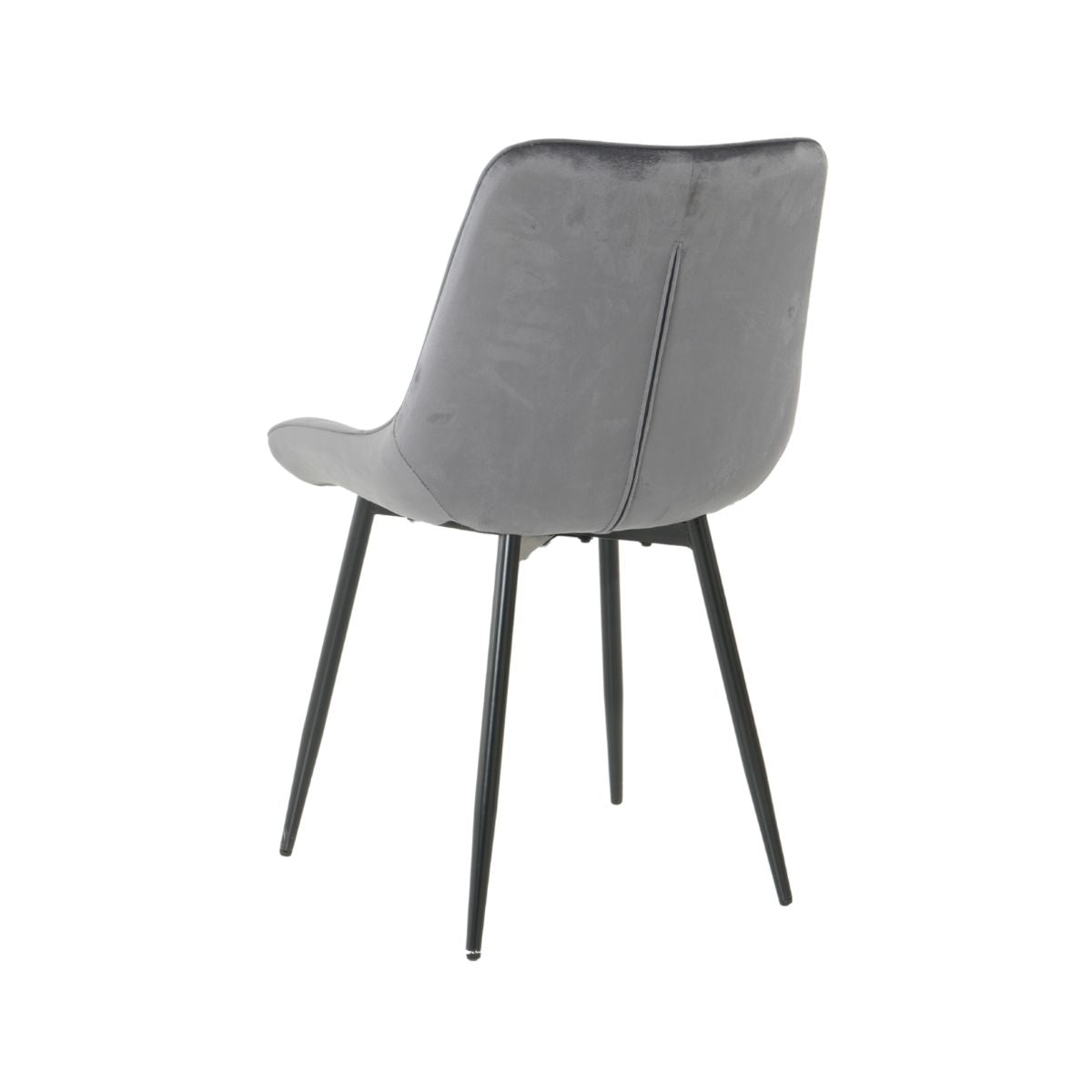 Scaun dining gri cu cadru metalic fix si sezut textil, 60x60x80 cm, Lisse A866 HARO