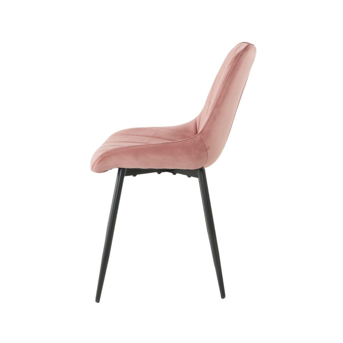 Scaun dining roz prafuit cu cadru metalic fix si sezut textil, 60x60x80 cm, Lisse A866 HARO