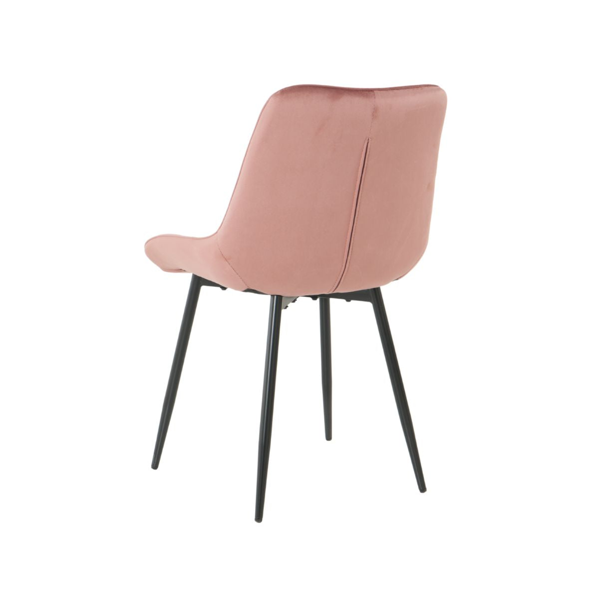 Scaun dining roz prafuit cu cadru metalic fix si sezut textil, 60x60x80 cm, Lisse A866 HARO