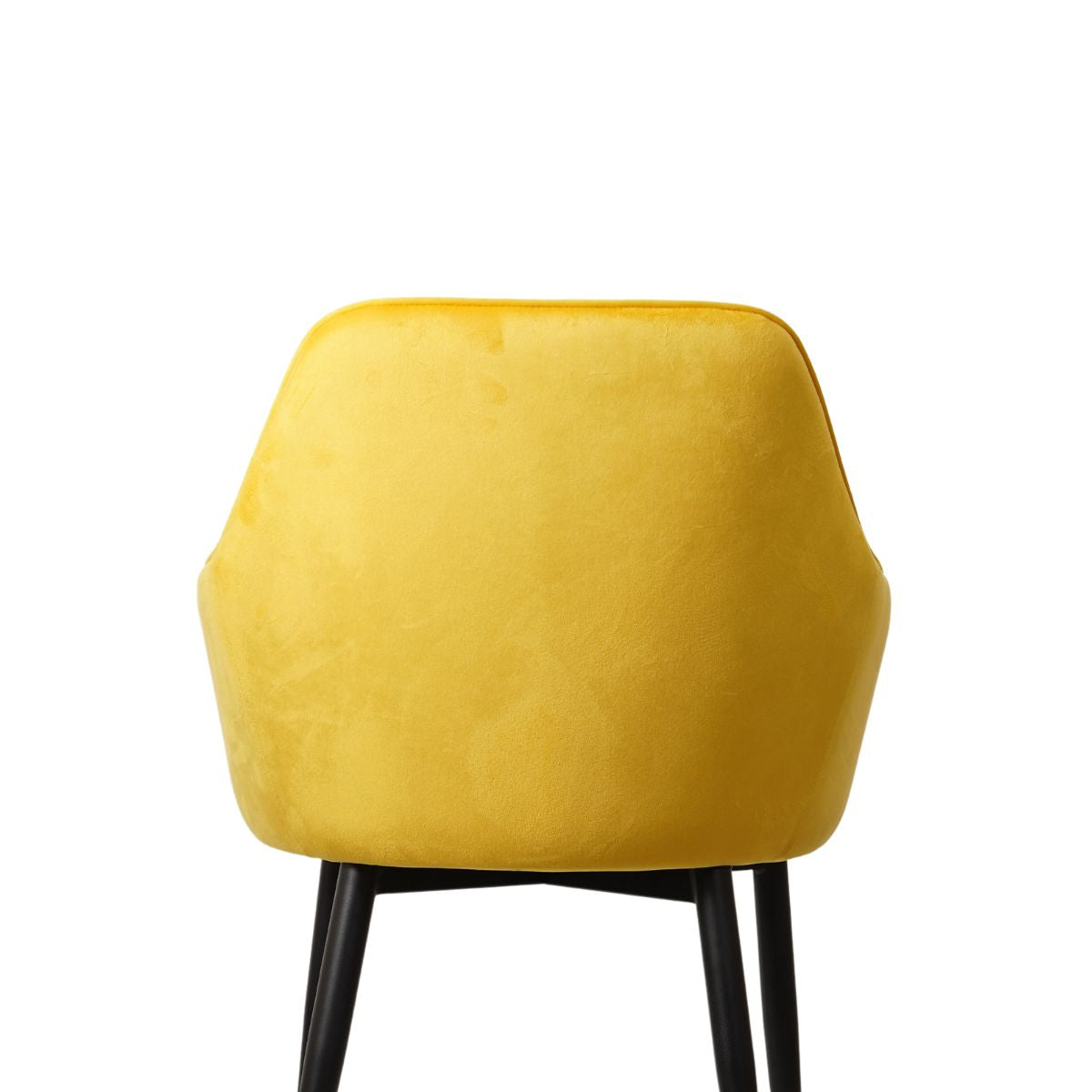 Scaun dining, galben , tapiserie catifea si cadru metalic, fix, 60x84x61 cm