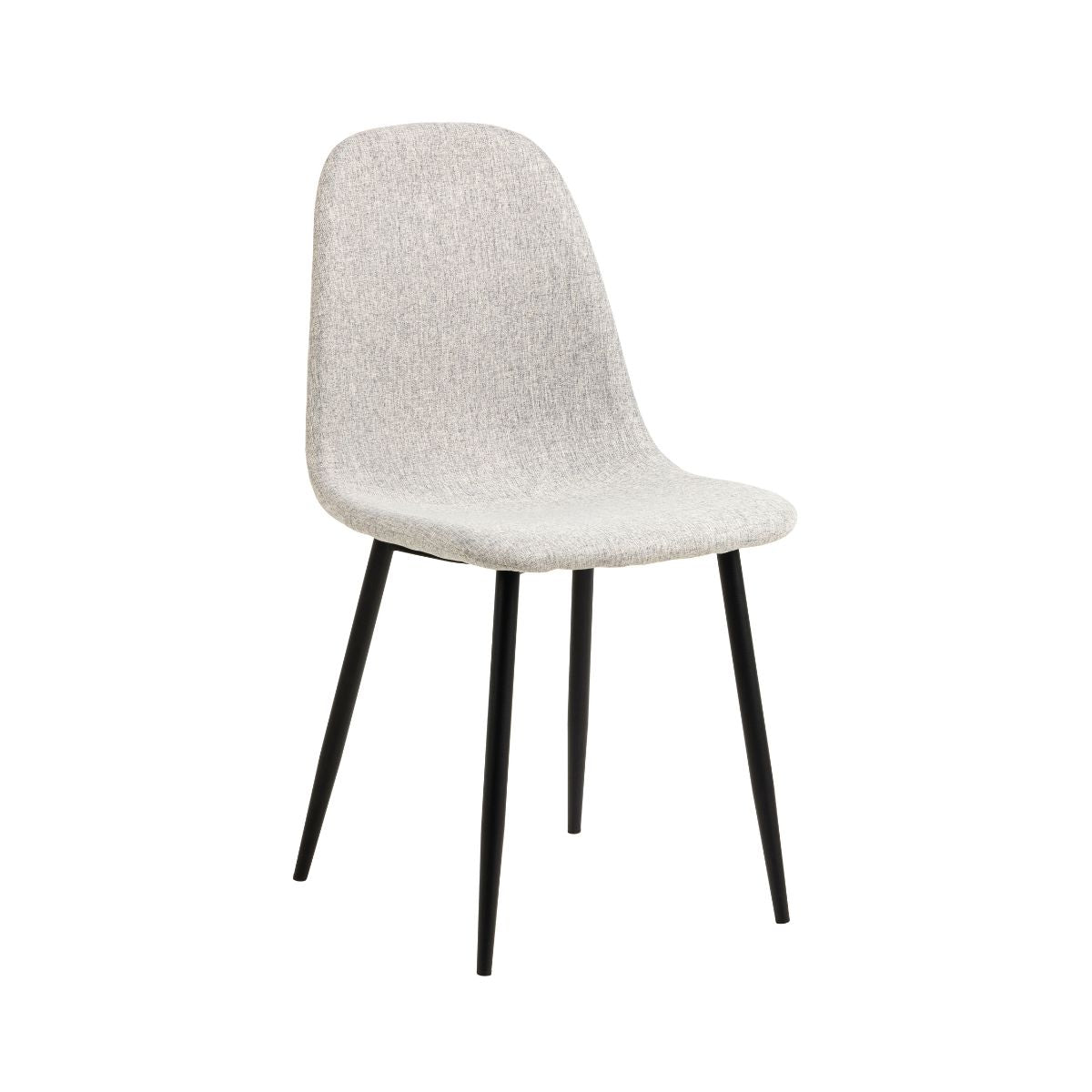 Scaun dining gri deschis din textil si metal Celia Actona