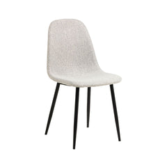 Scaun dining gri deschis din textil si metal Celia Actona