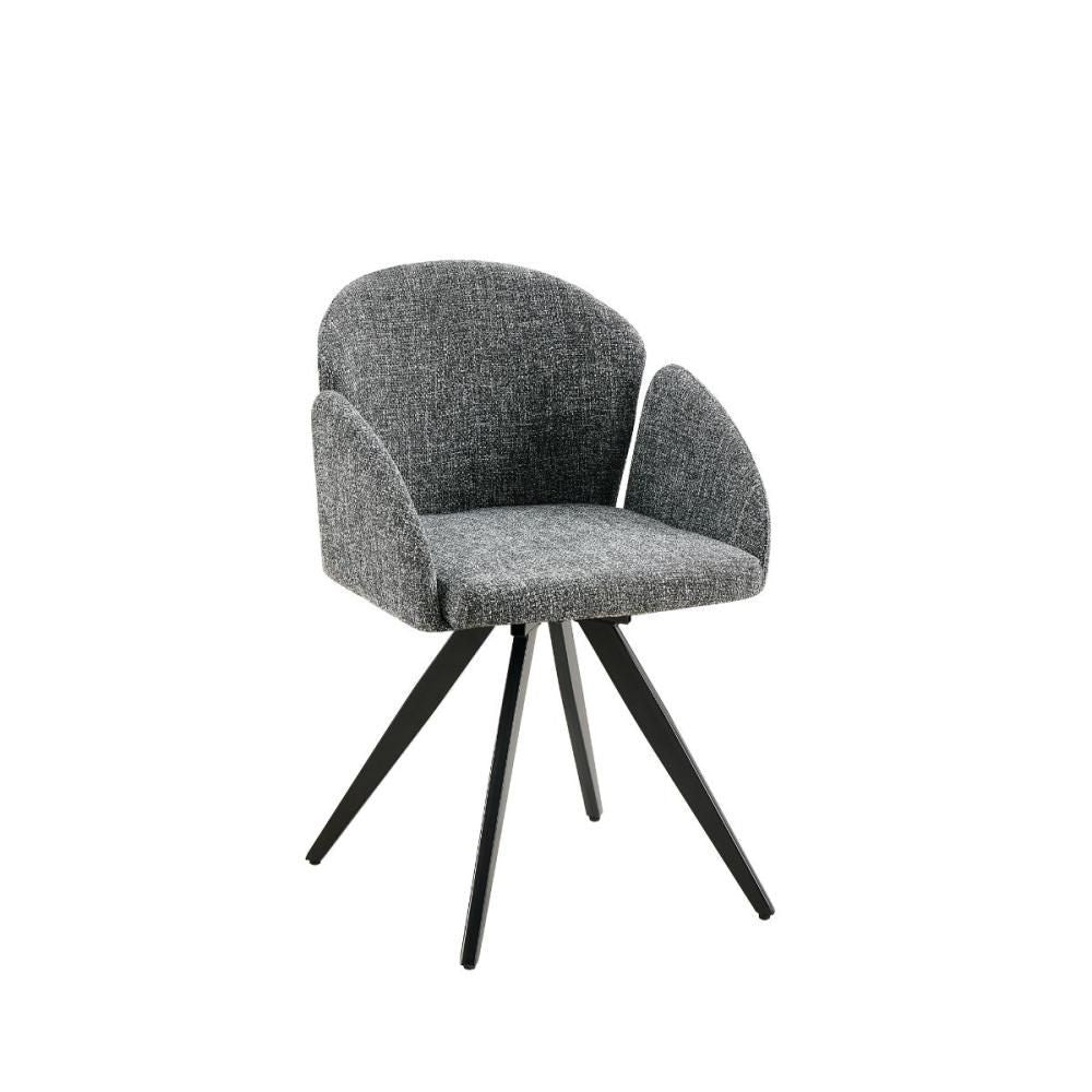 Scaun dining rotativ, gri heather, tapiserie textil si cadru metalic, 60x84x61 cm Noran DC53
