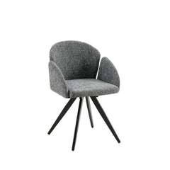Scaun dining rotativ, gri heather, tapiserie textil si cadru metalic, 60x84x61 cm Noran DC53