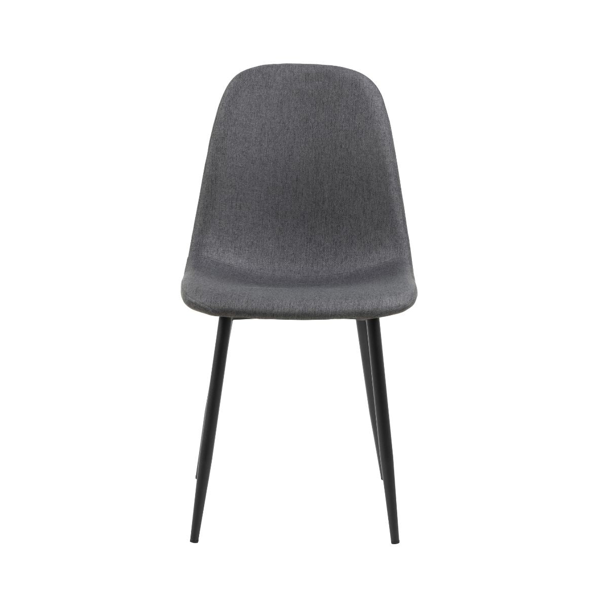 Scaun dining gri inchis din textil si metal Celia Actona