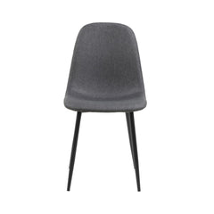 Scaun dining gri inchis din textil si metal Celia Actona