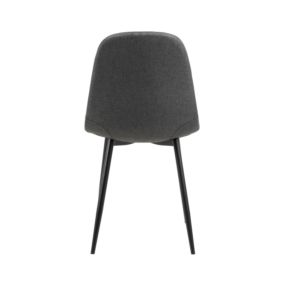 Scaun dining gri inchis din textil si metal Celia Actona