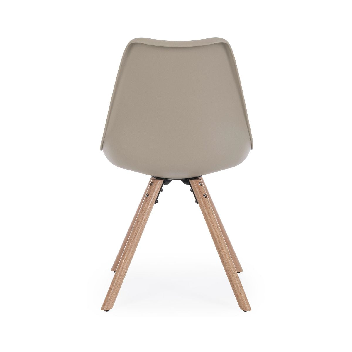 Scaun dining taupe din piele sintetica si lemn New Trend Bizzotto
