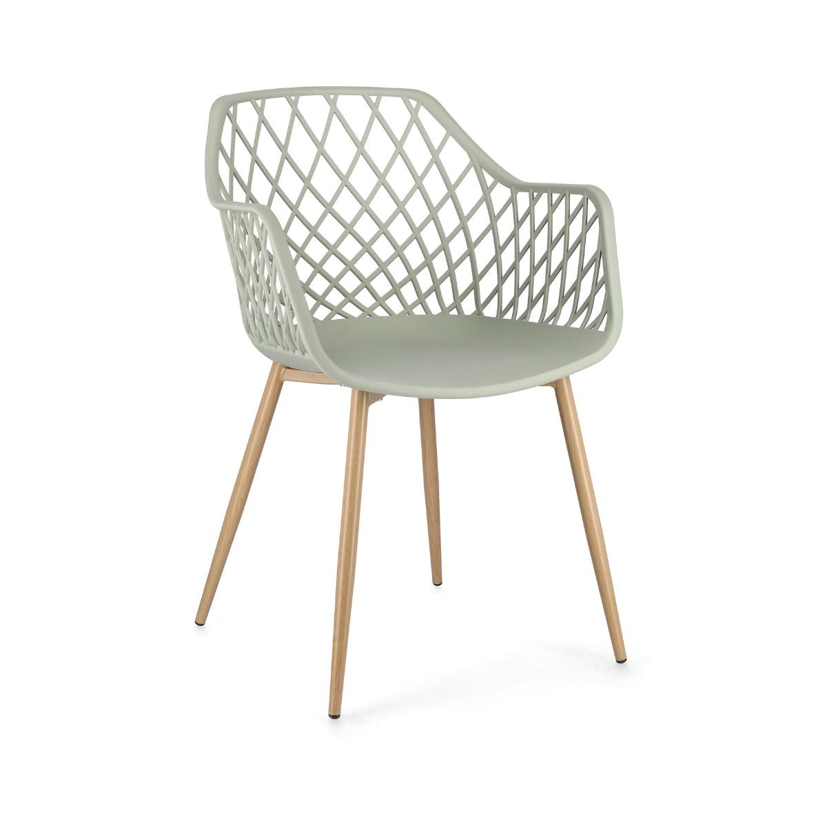 Scaun dining verde fistic din polipropilena si metal Optik Bizzotto