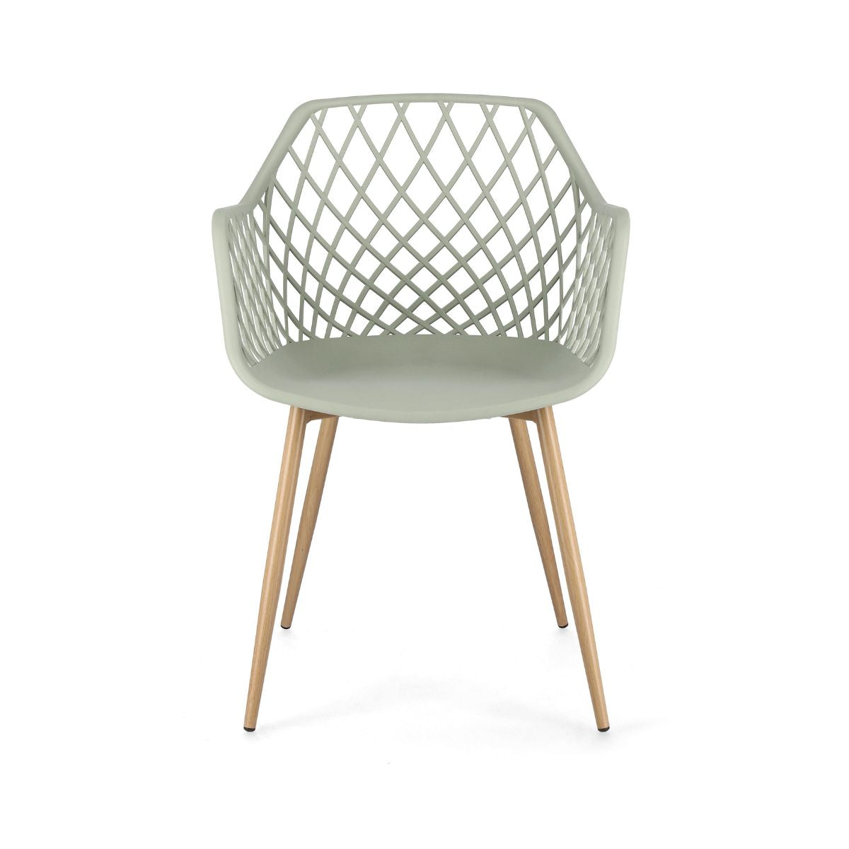 Scaun dining verde fistic din polipropilena si metal Optik Bizzotto