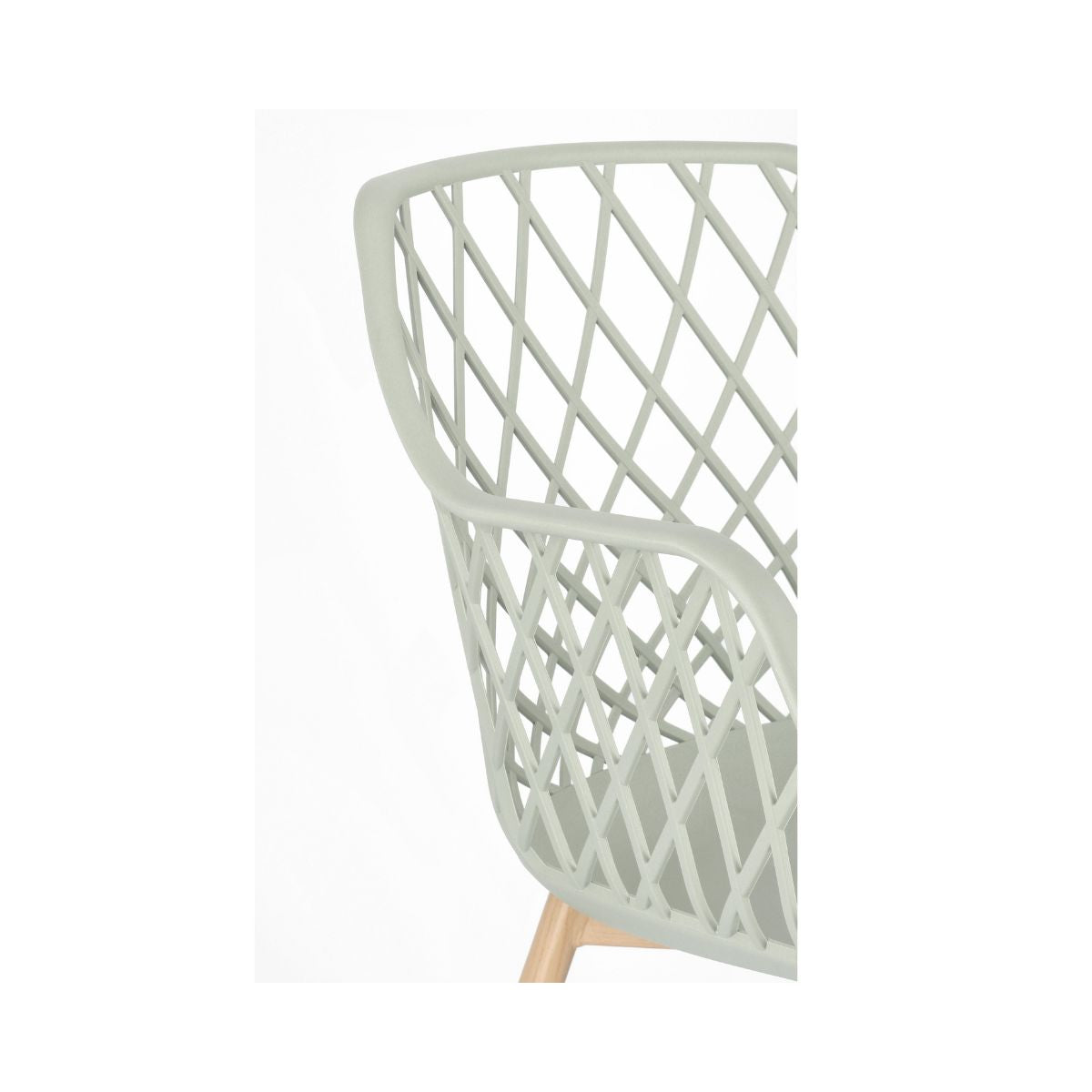 Scaun dining verde fistic din polipropilena si metal Optik Bizzotto