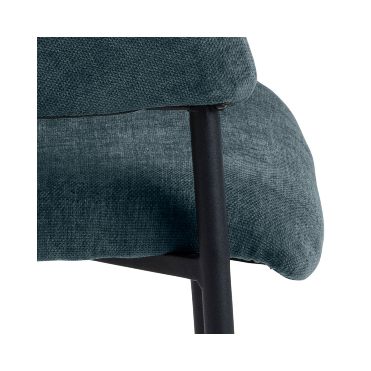 Scaun living albastru petrol din textil si metal Ann Actona