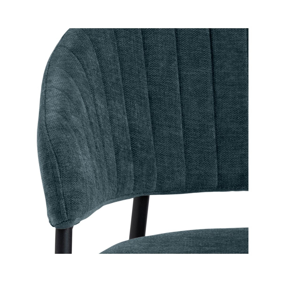 Scaun living albastru petrol din textil si metal Ann Actona