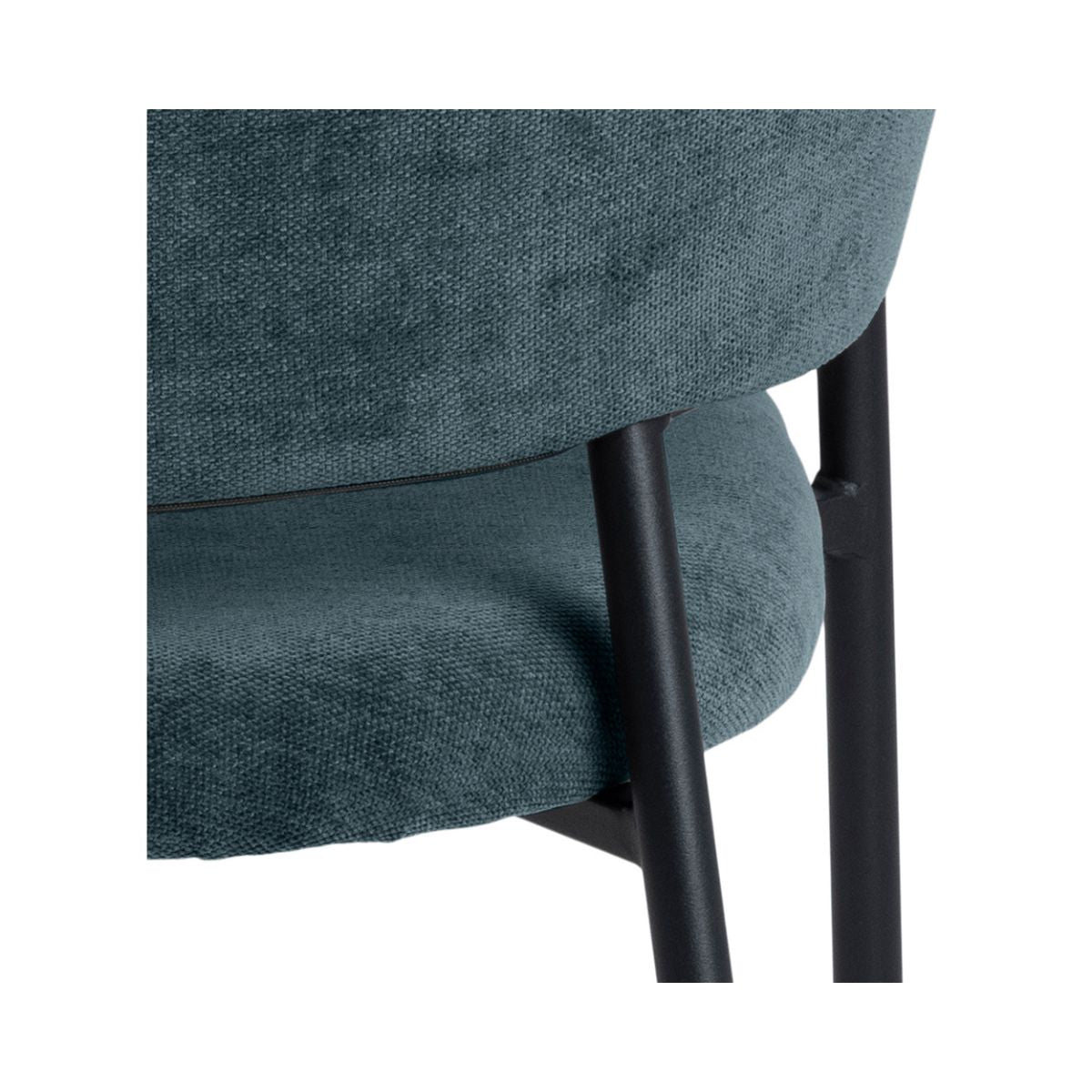 Scaun living albastru petrol din textil si metal Ann Actona