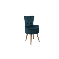 Scaun living, cu spatiu de depozitare, din lemn, cu tapiterie din catifea, 43 x 79 cm, Grunberg TB99 (verde)