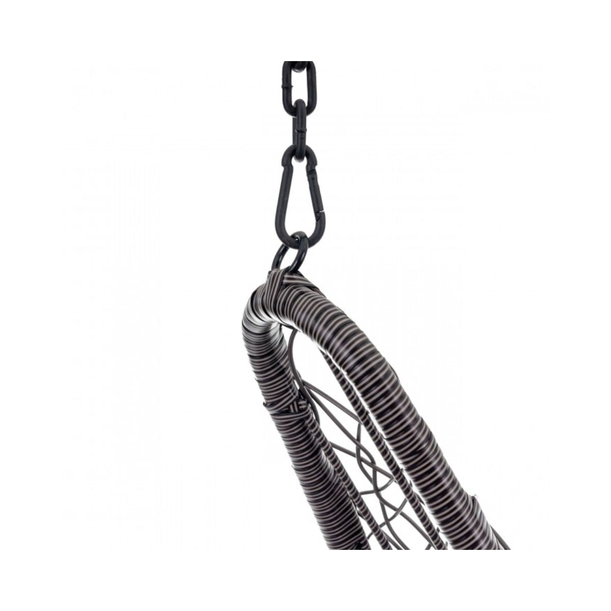 Scaun suspendat din poliratan, tip balansoar, negru, 205 cm, Madera Mirpol