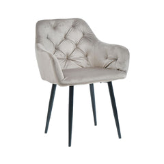 Pachet 3+1 Scaun living tip fotoliu gri, din catifea poliester si metal, Velvet