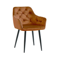 Pachet 3+1 Scaun living tip fotoliu caramiziu din catifea poliester si metal Velvet