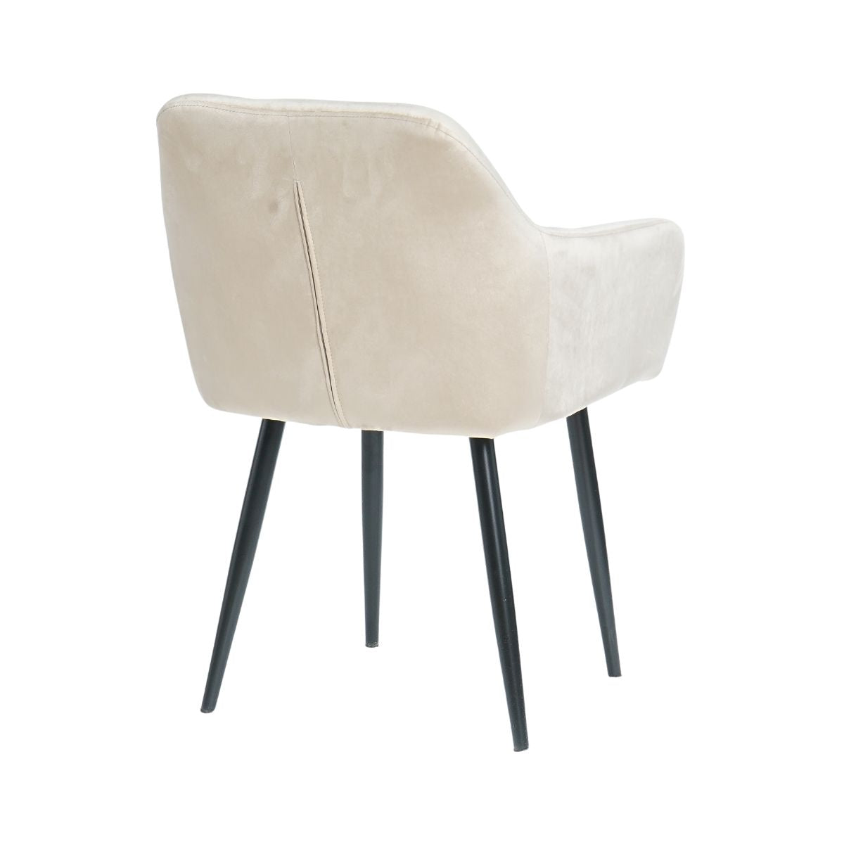 Scaun tip fotoliu living/dining, bej, tapiserie catifea, cadru metalic, fix, 62x58x82, Velvet