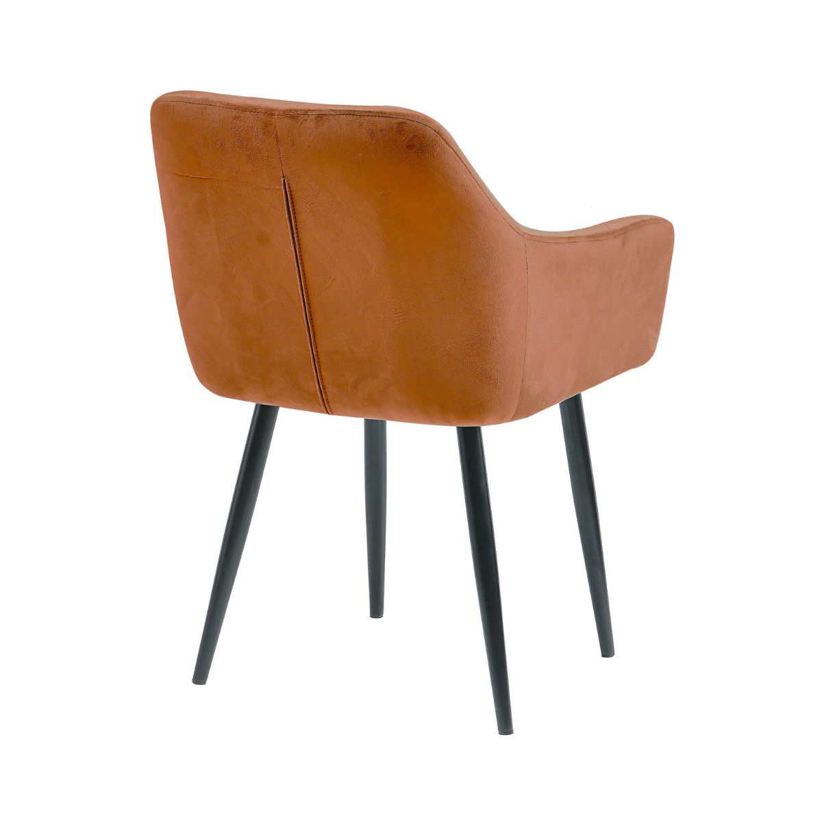 Scaun tip fotoliu living/dining, caramiziu, tapiserie catifea, cadru metalic, fix, 62x58x82, Velvet