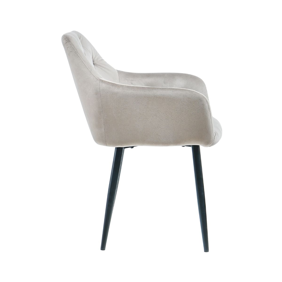 Scaun tip fotoliu living/dining, gri, tapiserie catifea, cadru metalic, fix, 62x58x82, Velvet