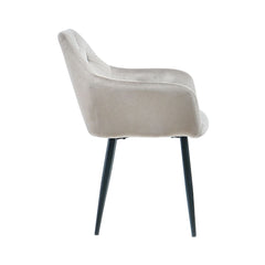 Scaun tip fotoliu living/dining, gri, tapiserie catifea, cadru metalic, fix, 62x58x82, Velvet