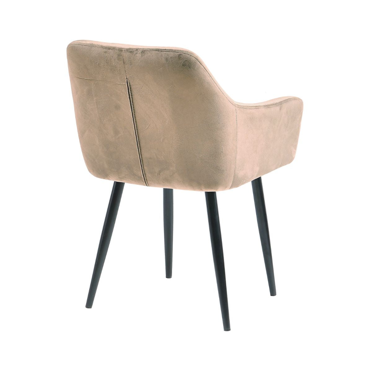 Scaun tip fotoliu living/dining, light mocca, tapiserie catifea, cadru metalic, fix, 62x58x82 Velvet