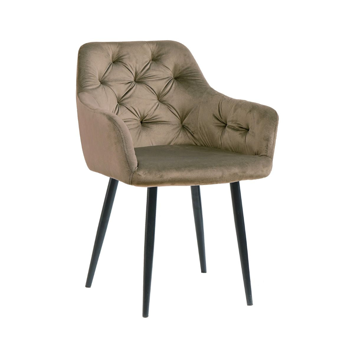 Scaun tip fotoliu living/dining, taupe, tapiserie catifea, cadru metalic, fix, 62x58x82, Velvet