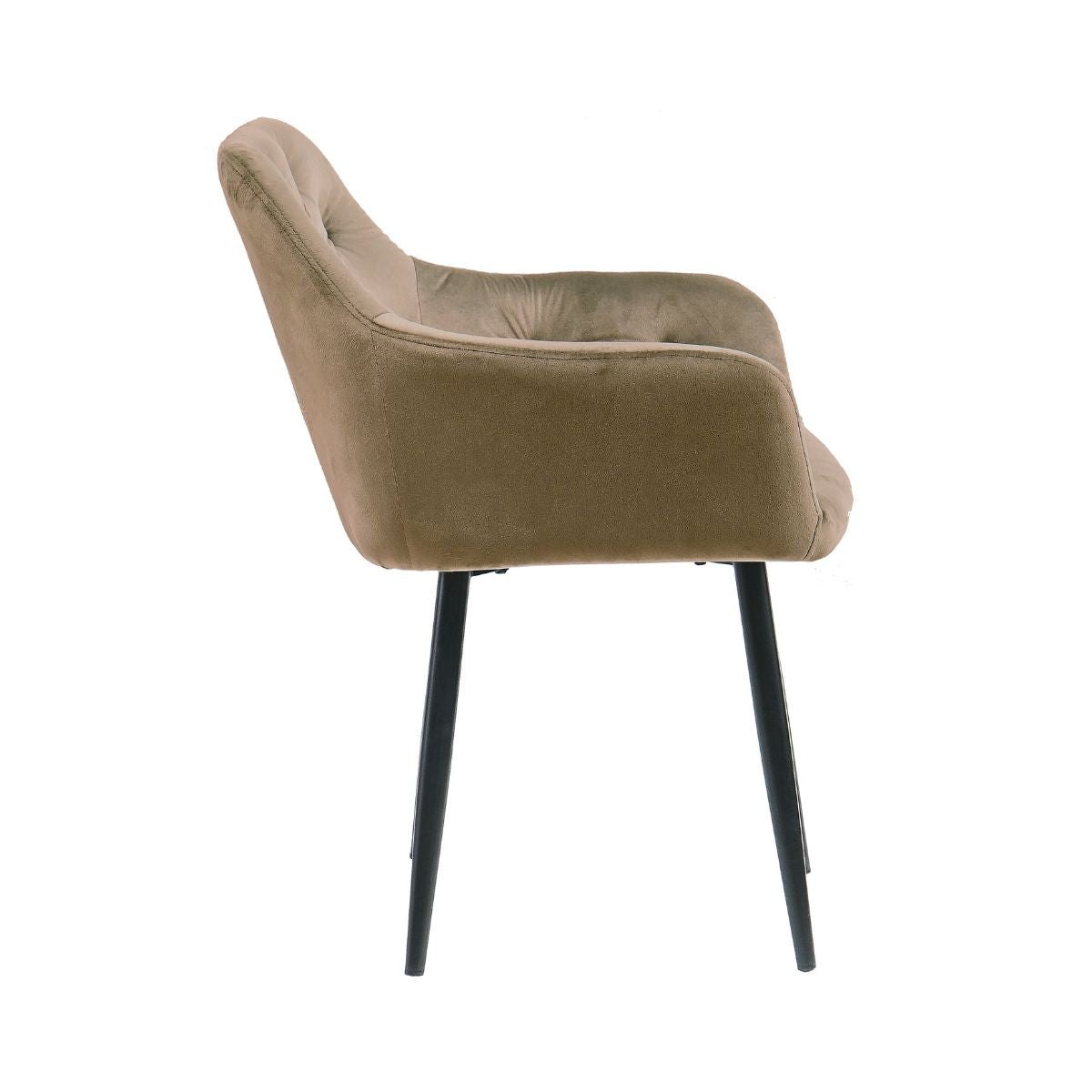 Scaun tip fotoliu living/dining, taupe, tapiserie catifea, cadru metalic, fix, 62x58x82, Velvet