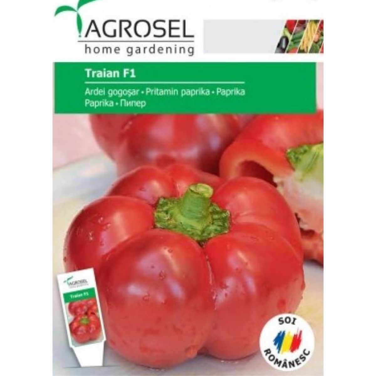 Seminte Ardei gogosar TRAIAN F1 Agrosel 20 SEM