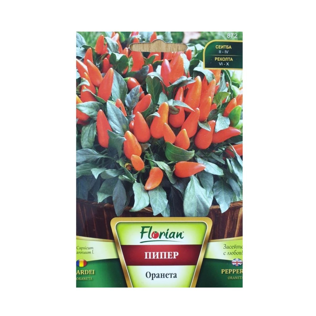 Seminte de ardei iute Oraneta, 0,25 gr, FLORIAN