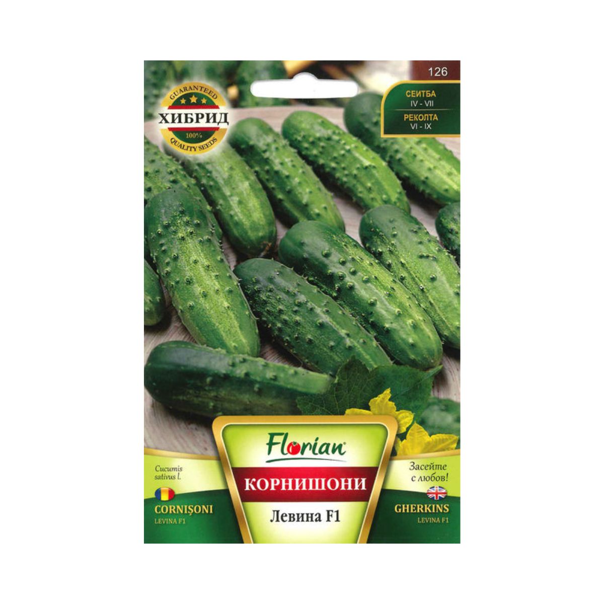 Seminte de castraveti cornichon LEVINA F1, 1 gram, FLORIAN, 1, hectarul.ro