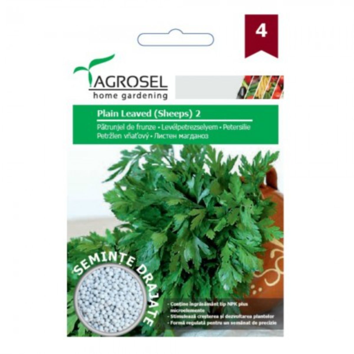 Seminte drajate Patrunjel frunza Plain Leaved Agrosel 370 sem, 1, hectarul.ro