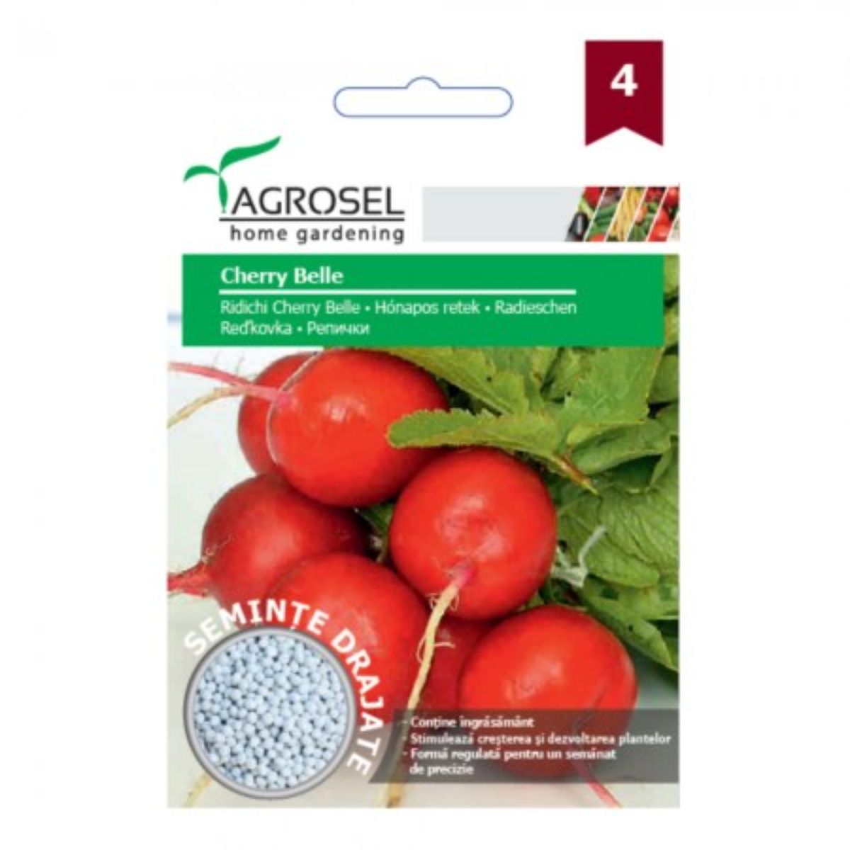 Seminte drajate Ridichi Cherry Belle Agrosel 230 sem