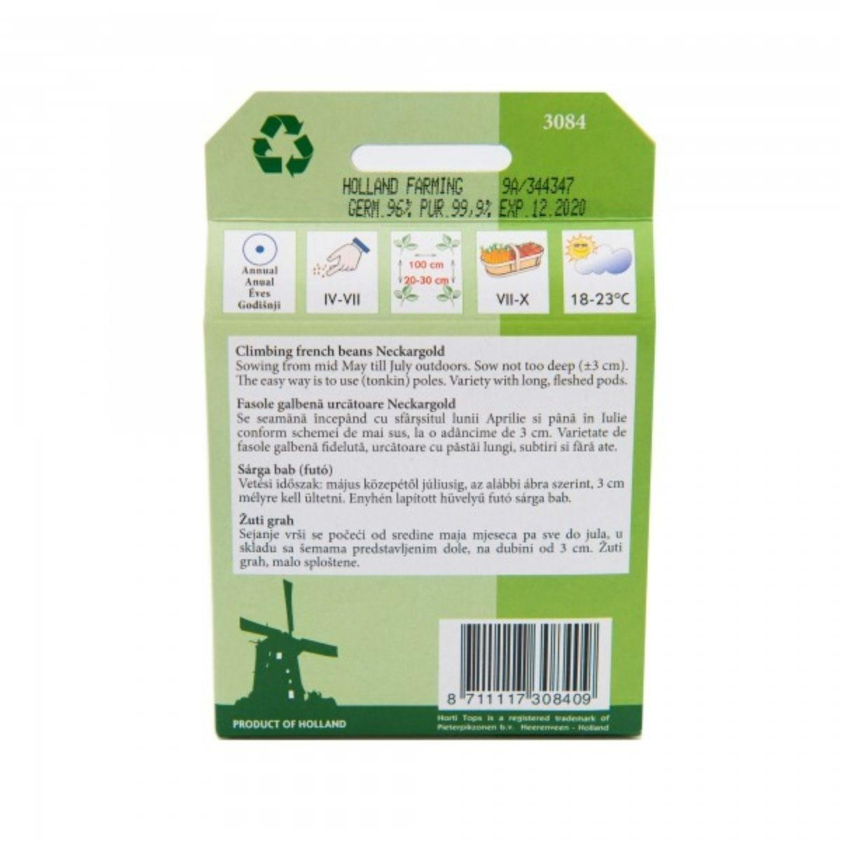 Seminte Fasole AGATATOARE Galbena Fideluta NECKARGOLD Horti Tops 100 g, 2, hectarul.ro