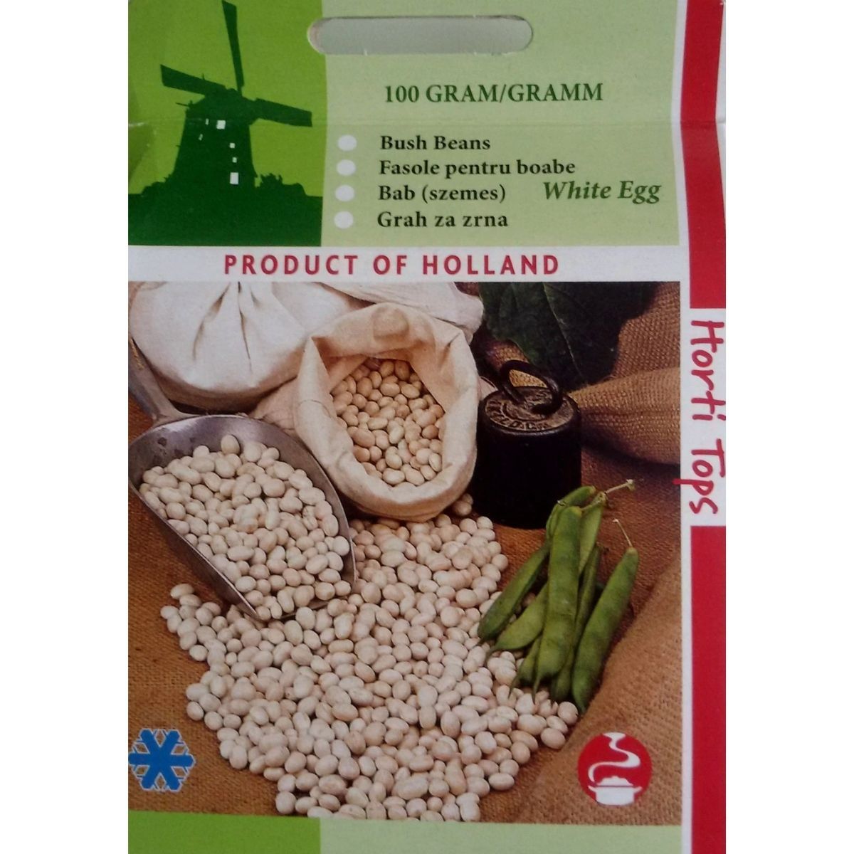 Seminte Fasole USCATA de boabe WHITE EGG Horti Tops 100 g, 2, hectarul.ro
