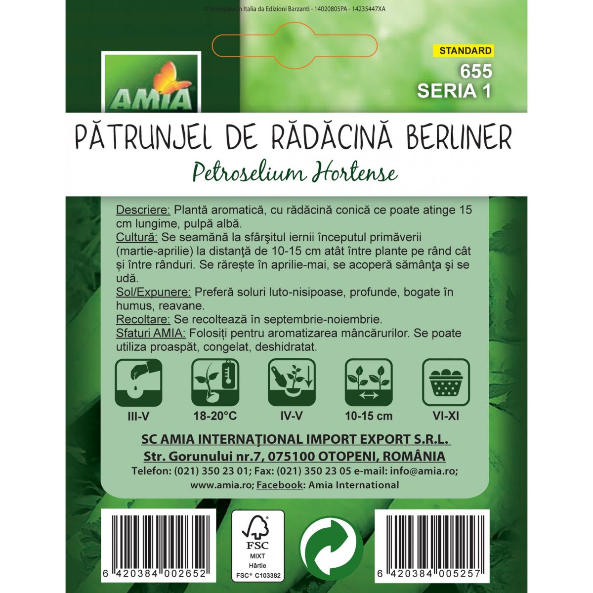Seminte Patrunjel RAD.BERLINER A AMIA 5gr
