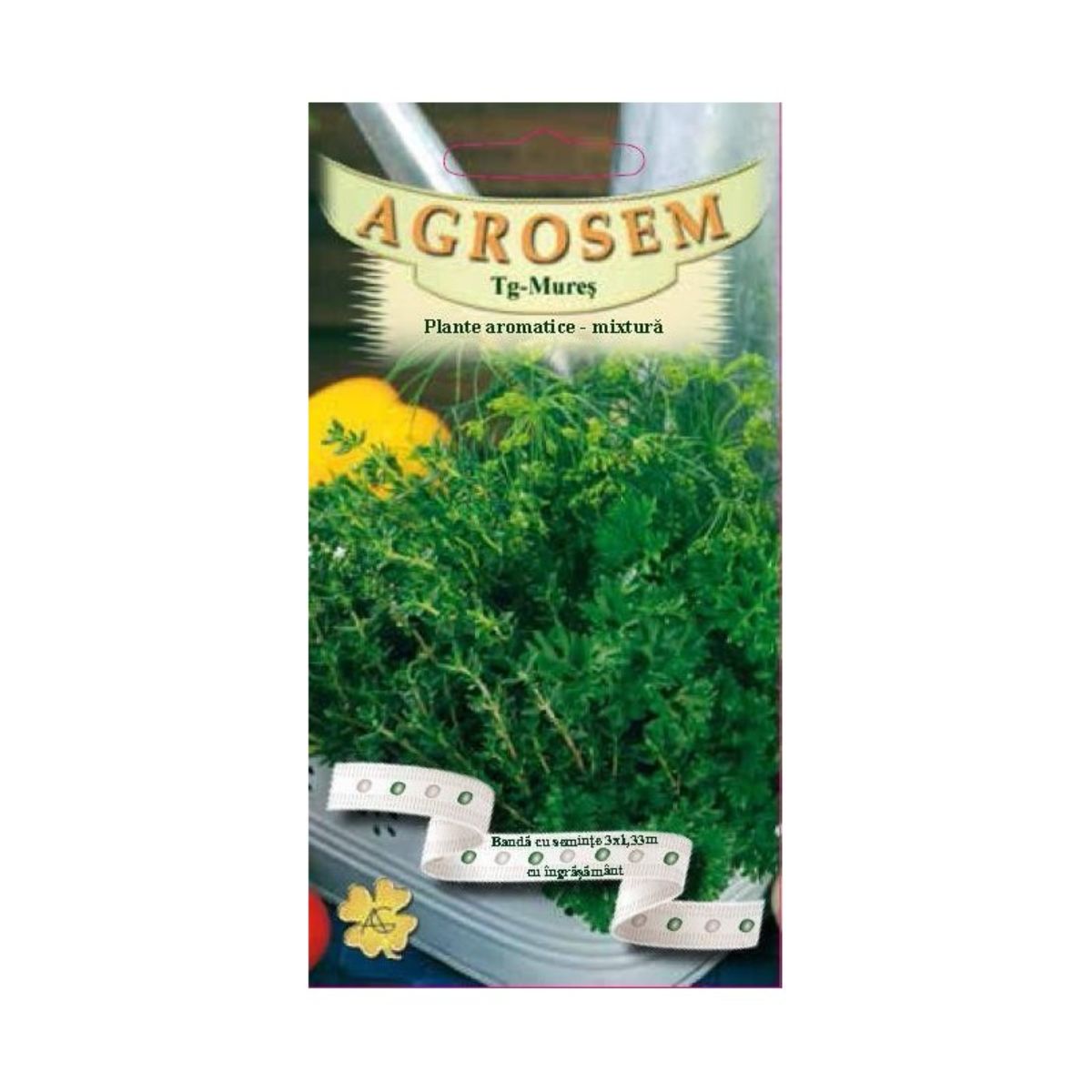 Seminte pe banda MIX: Plante aromatice mix cimbru, marar,patrunjel foarte neted AGROSEM 3 benzi, 1, hectarul.ro