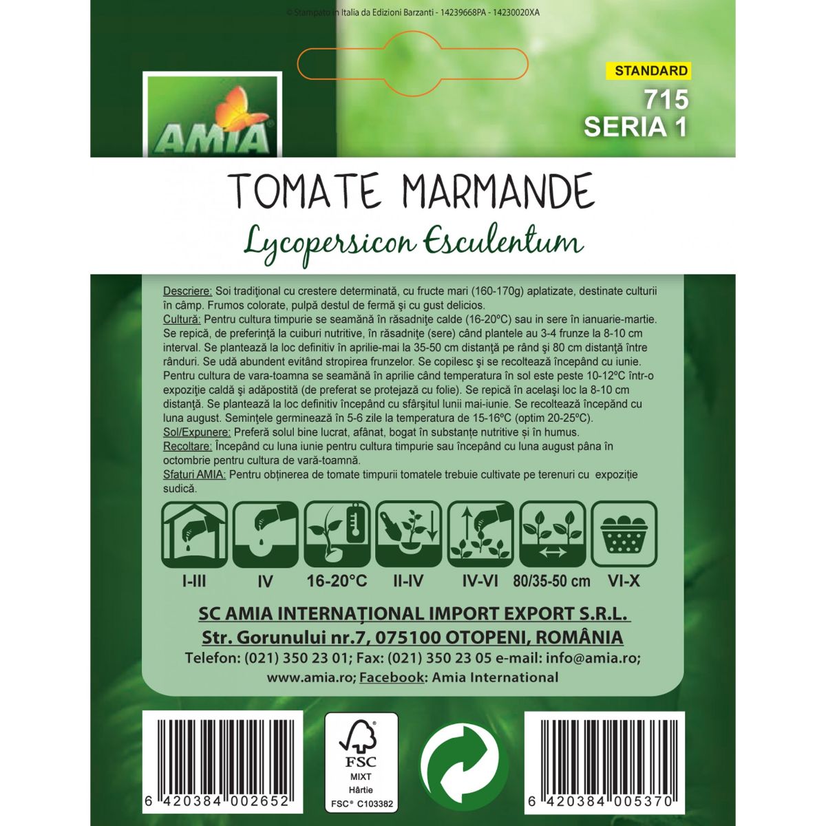 Seminte Tomate MARMANDE A AMIA 1gr