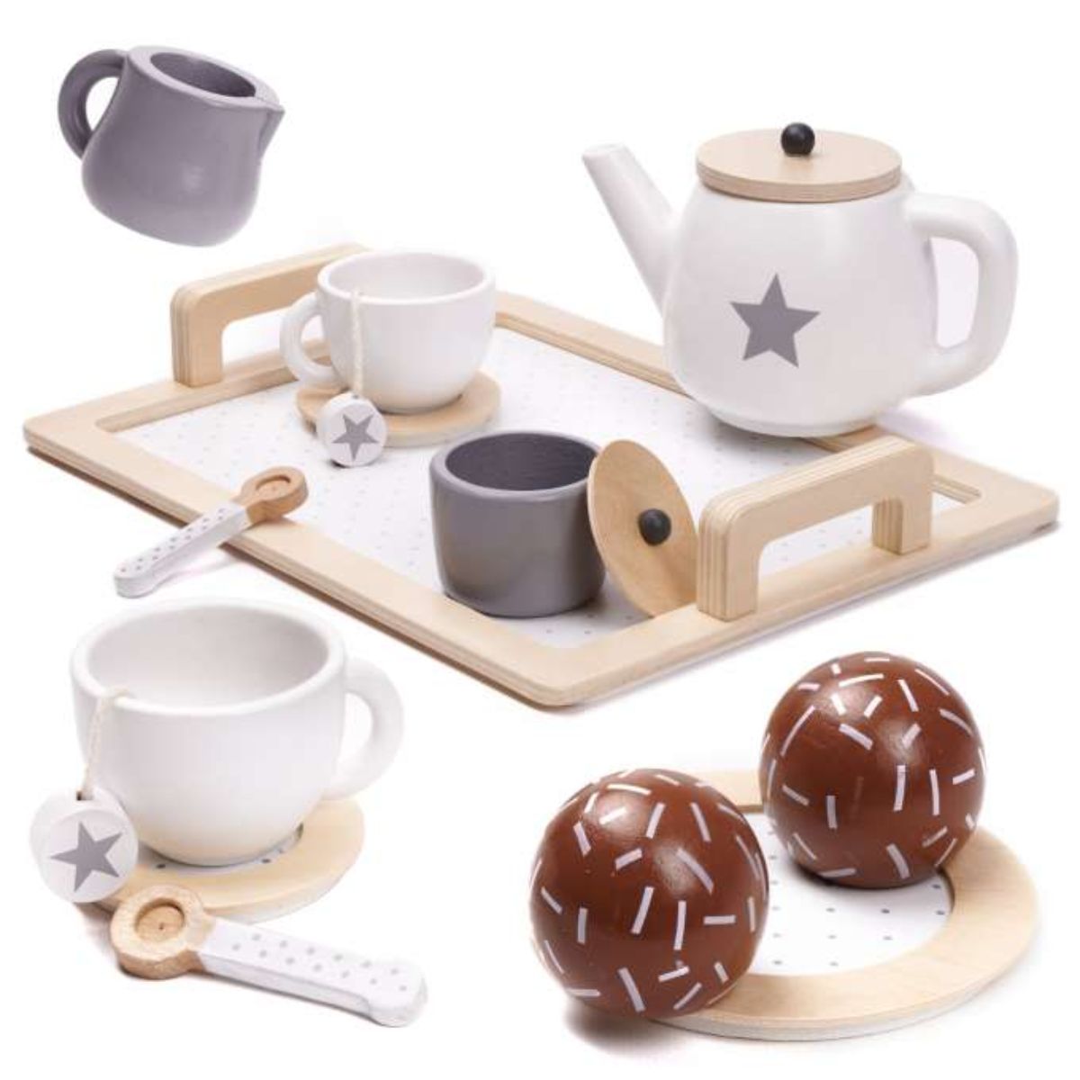 Serviciu de cafea pt copii din lemn, pt 2 persoane