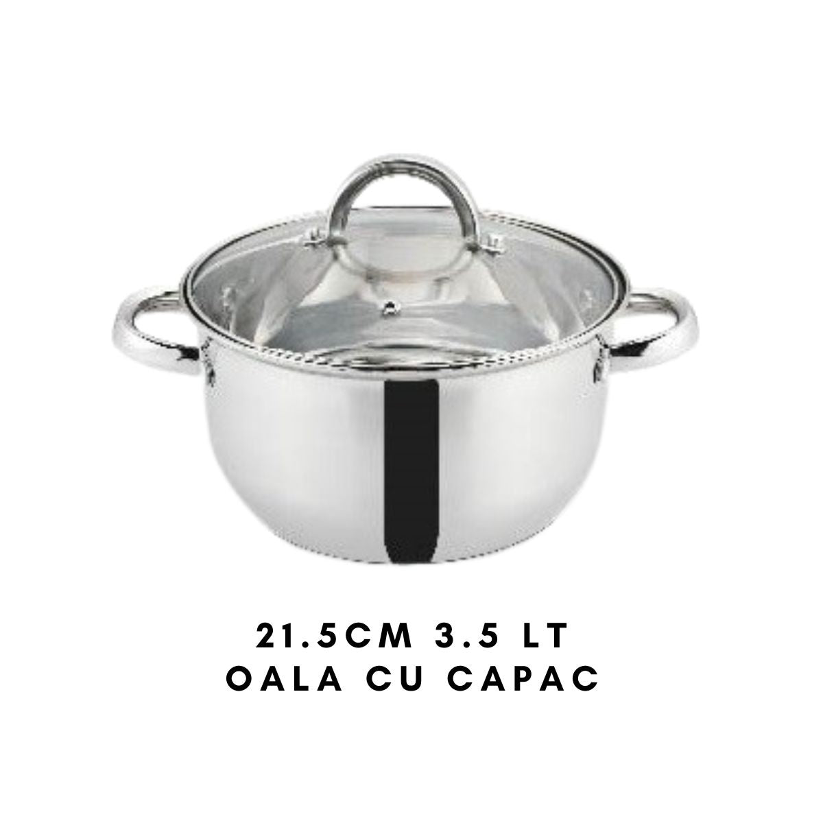 Set 12 piese , 6 vase din inox, compatibile cu plita cu inductie, cu capace din sticla, Grunberg GR2441