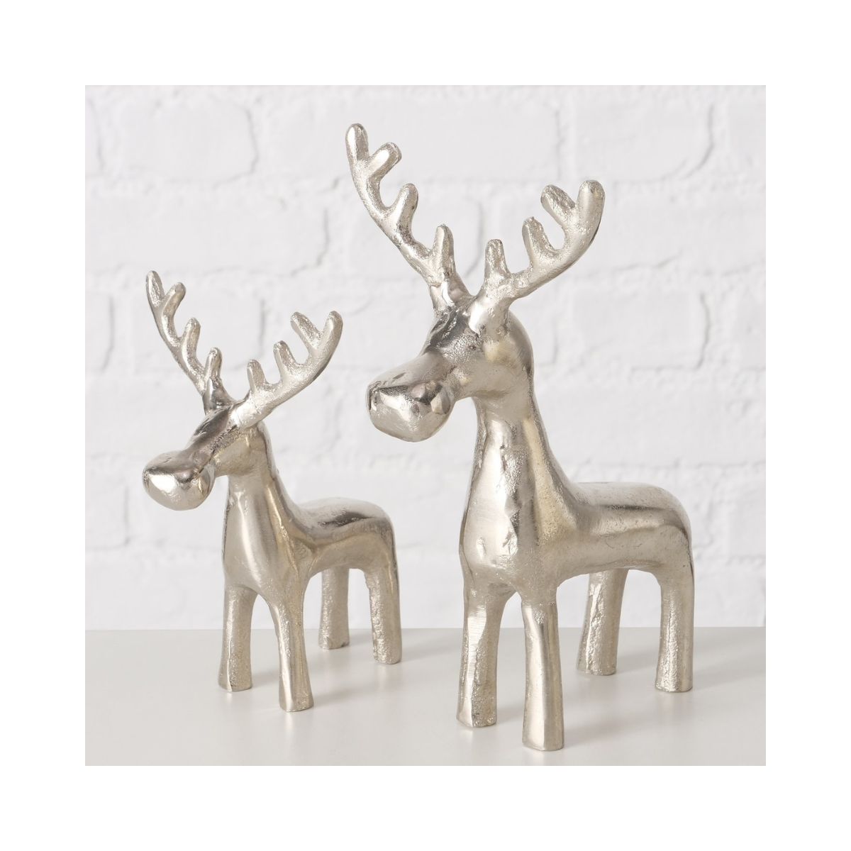 Set 2 decoratiuni argintii din metal 
16 / 21 cm Tarni Boltze, 6, hectarul.ro